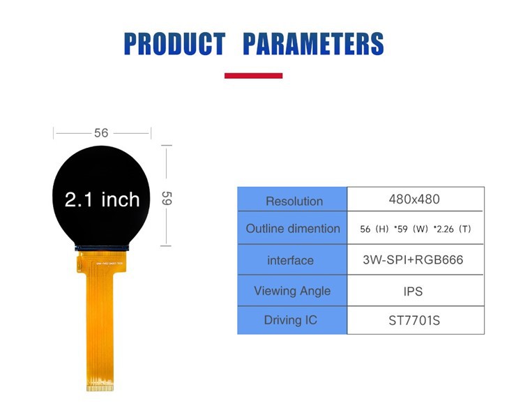 2.1 Inch Circular TFT LCD Module best